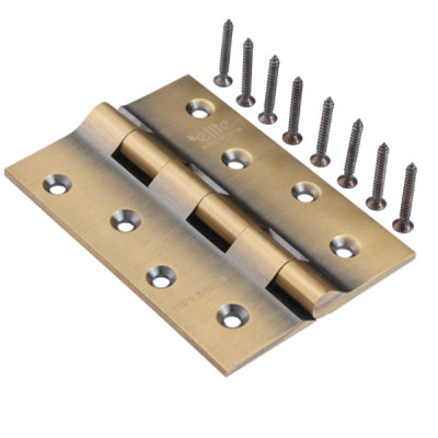 4" 3mm Brass Door Hinges AB (Rail)