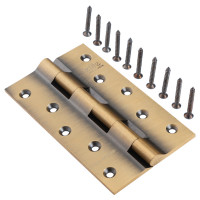 5" 4mm Brass Door Hinges AB (Rail), 8" 5mm Brass Door Hinges SL (Butt)