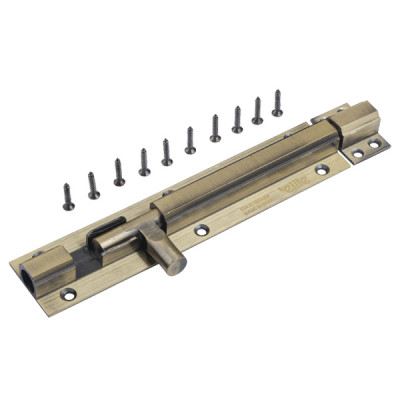 6" 10mm Brass Tower Bolt AB