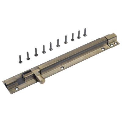 8" 10mm Brass Tower Bolt AB